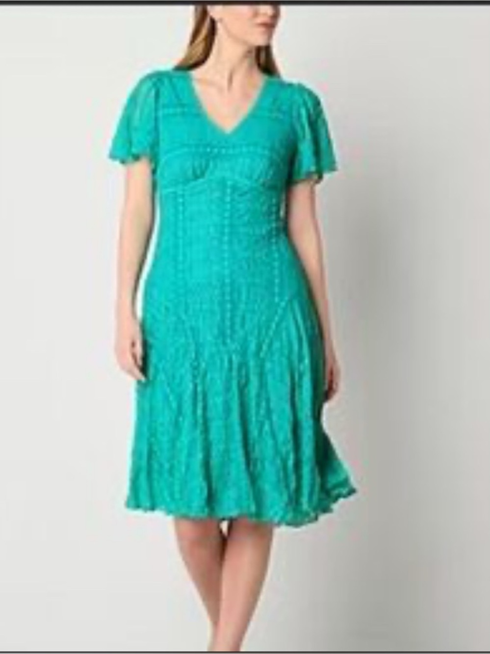 Green Lace Midi Dress Size 8